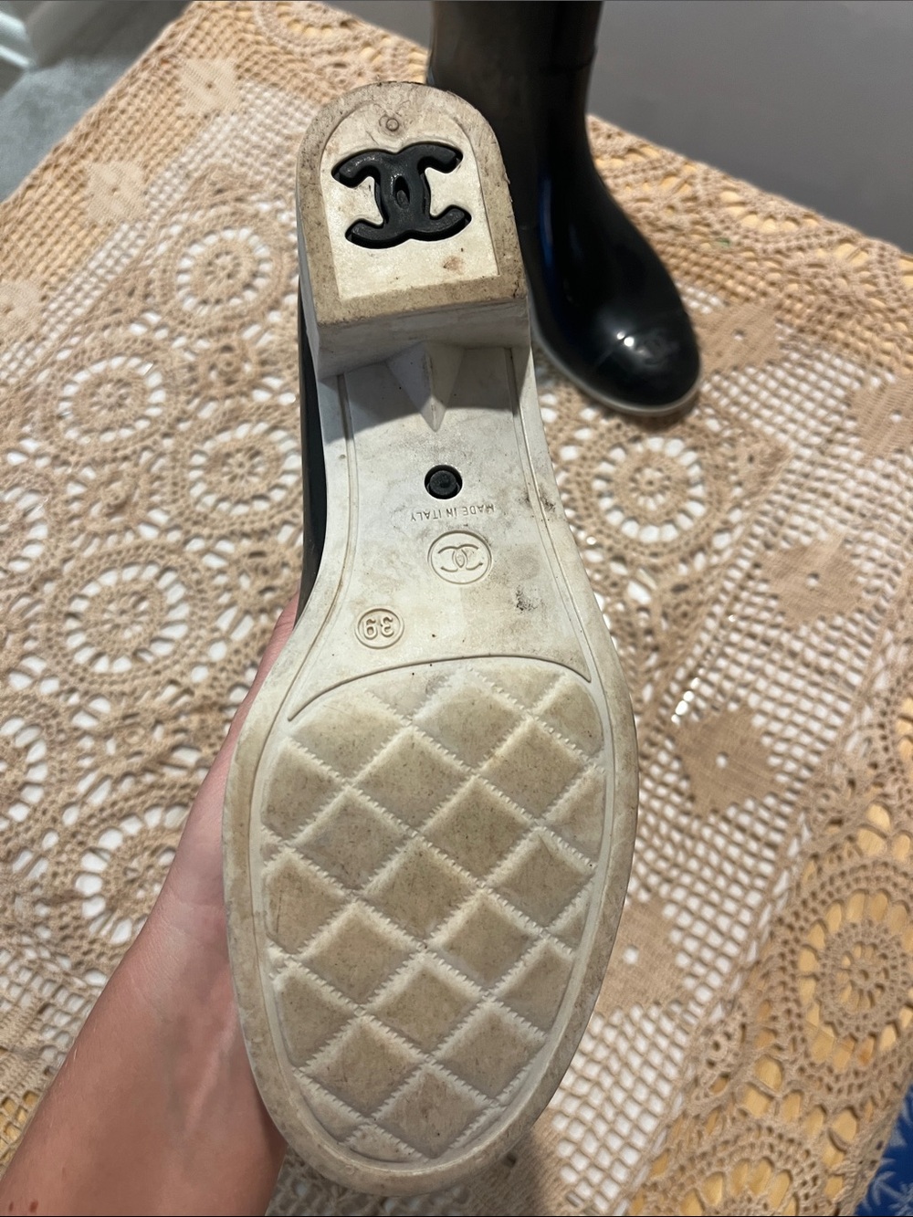 Vintage CHANEL Black Rain Boots - Picture 6 of 9